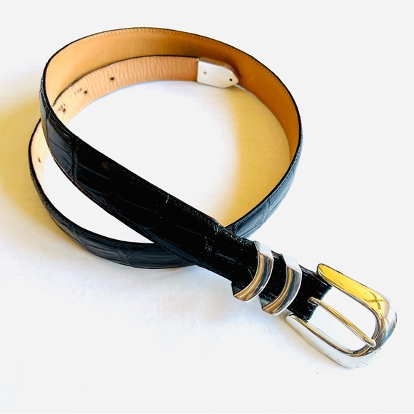 Brighton Other - SOLD ❌ Onyx by Brighton Men’s Leather Croc Black Belt 34